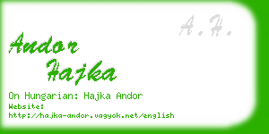 andor hajka business card